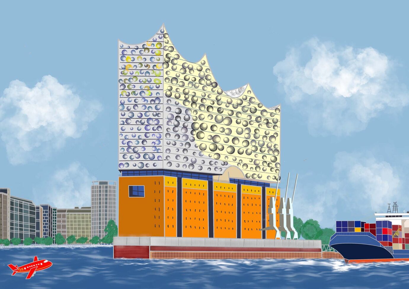 Travelpaintings - Gabriele Schreiber - Elbphilharmonie, Hamburg, Germany - 002