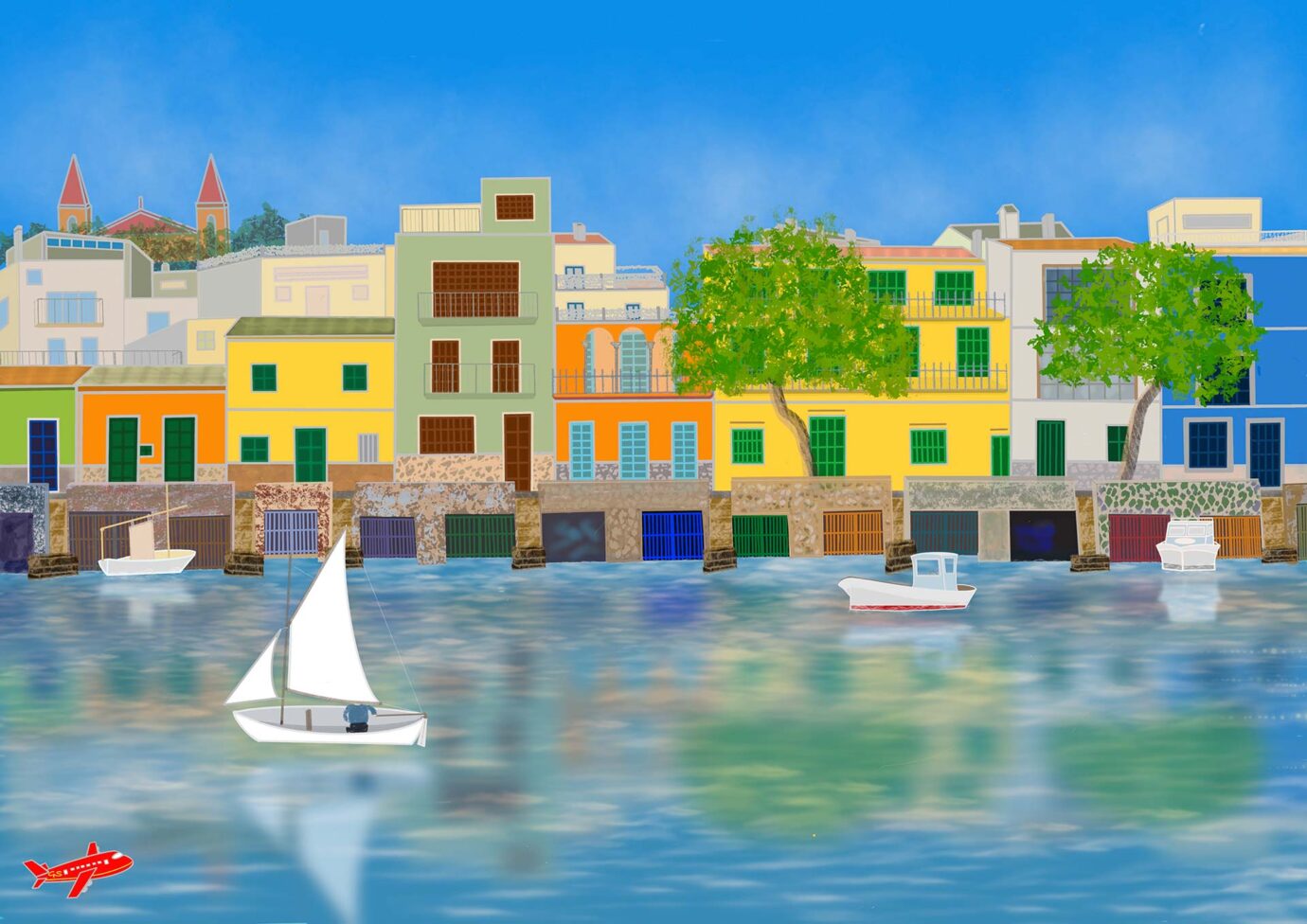 Travelpaintings - Gabriele Schreiber - Es Riueto Portocolom Mallorca, Spanien - 001