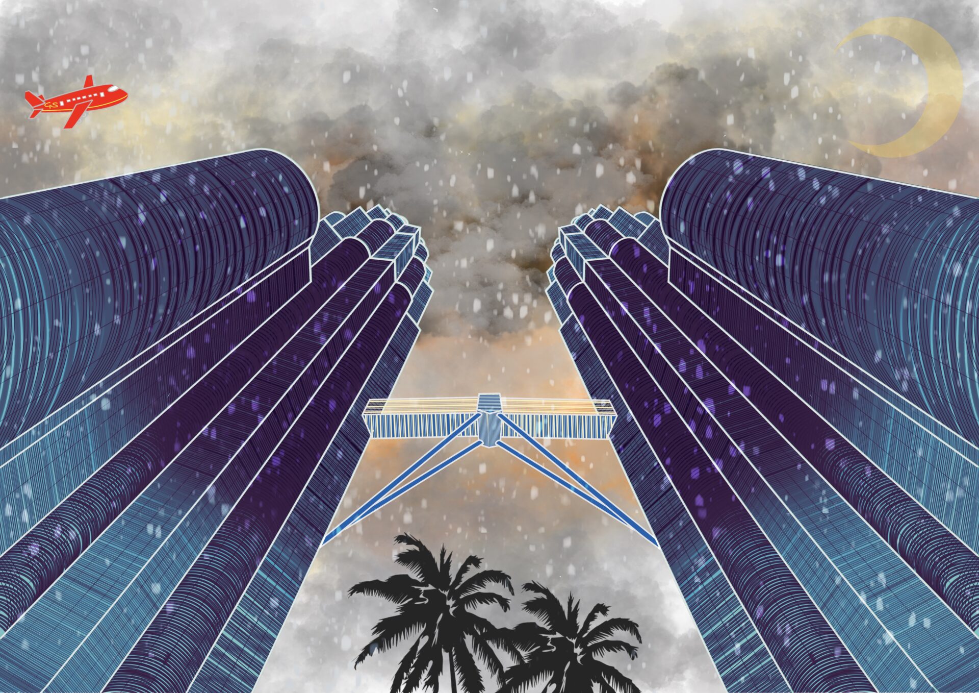 Petronas Twin Towers in Kuala Lumpur - digital painting - Gabriele Schreiber -travelpaintings - 02