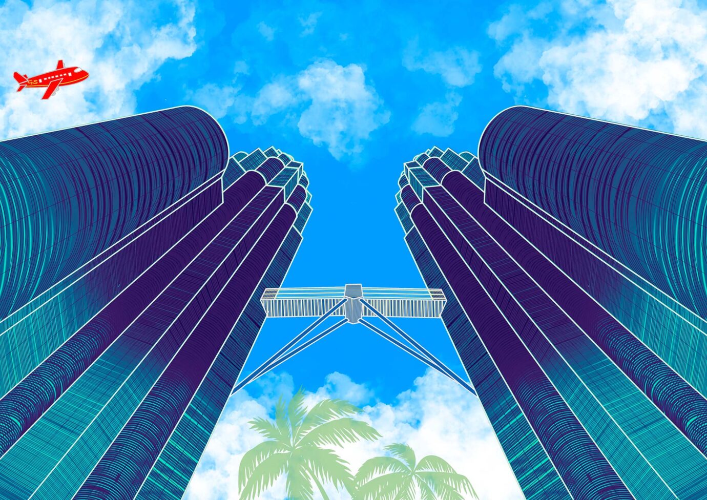 Travelpaintings - Gabriele Schreiber - Petronas Twin Towers, Malaysia - 001