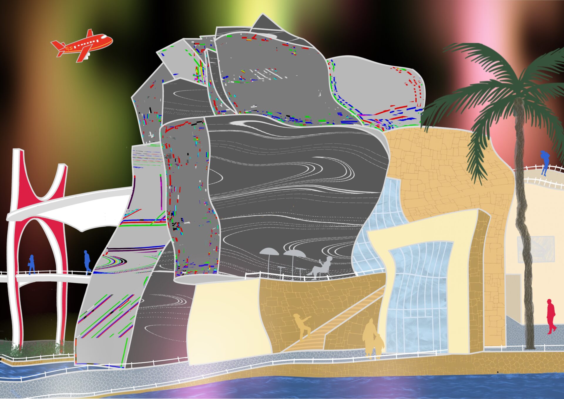 Guggenheim Museum in Bilbao -digital painting -Gabriele Schreiber - travelpaintings -02