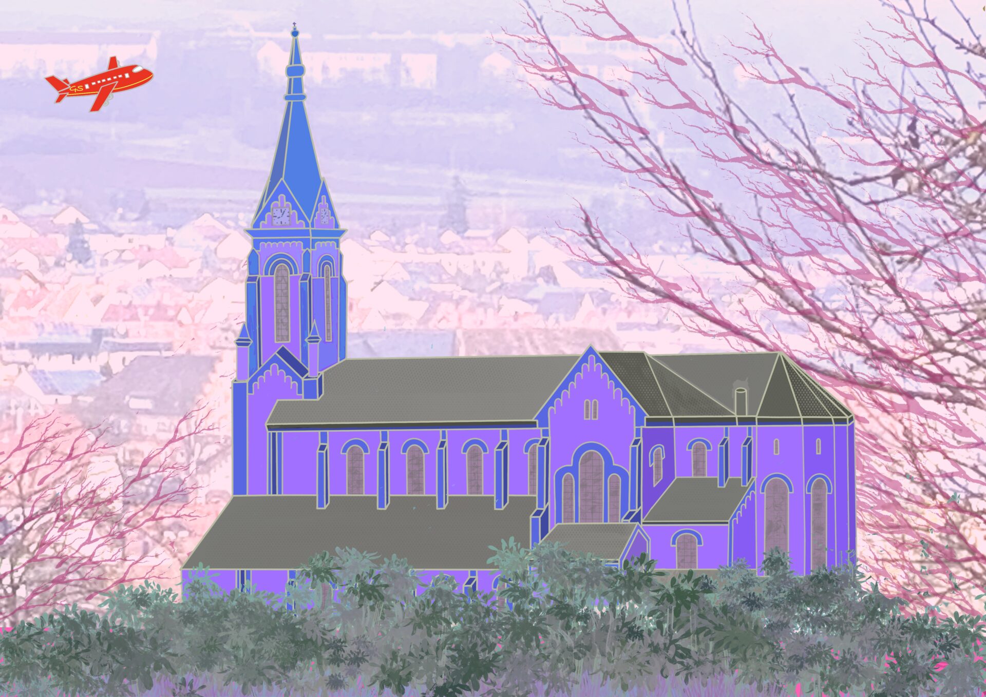 Erftaldom / Erftal Cathedral in Hardheim (D) - digital painting - Gabriele Schreiber - travelpaintings -02