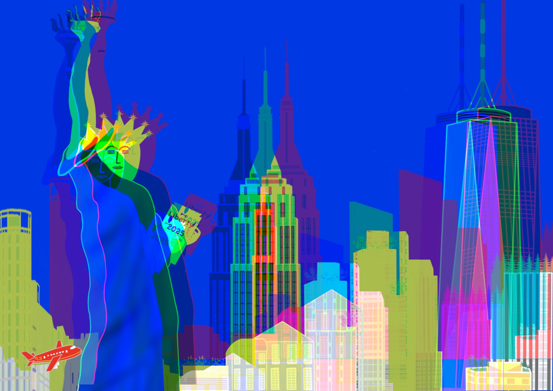 Freiheitsstatue / Statue of Liberty in New York, Digital Painting - Gabriele Schreiber - travelpaintings -02