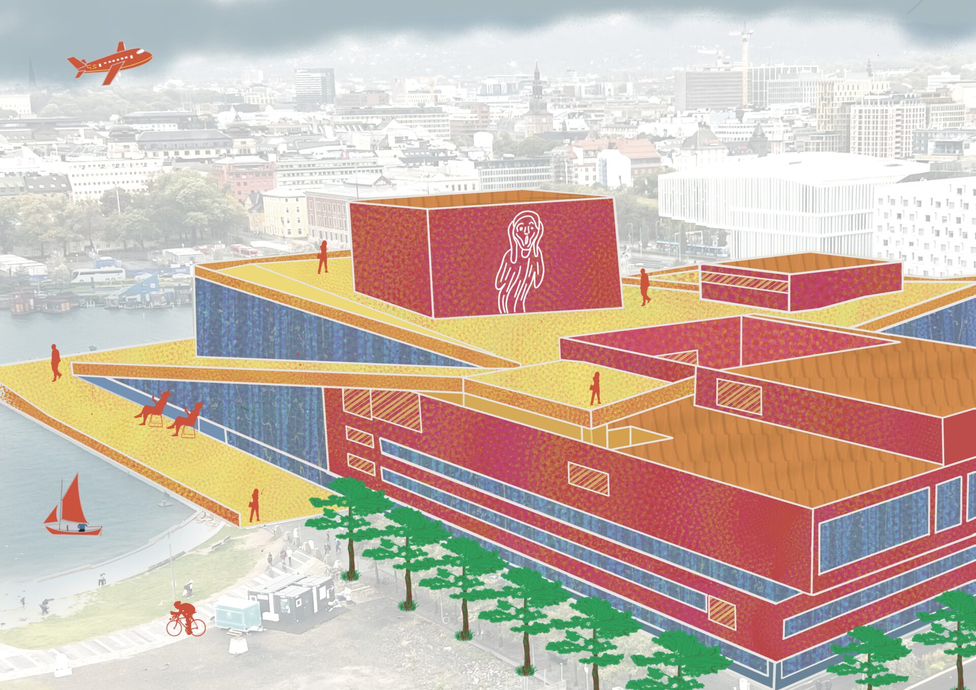 Opernhaus /Opera House in Oslo - Digital Painting - Gabriele Schreiber - TravelPaintings