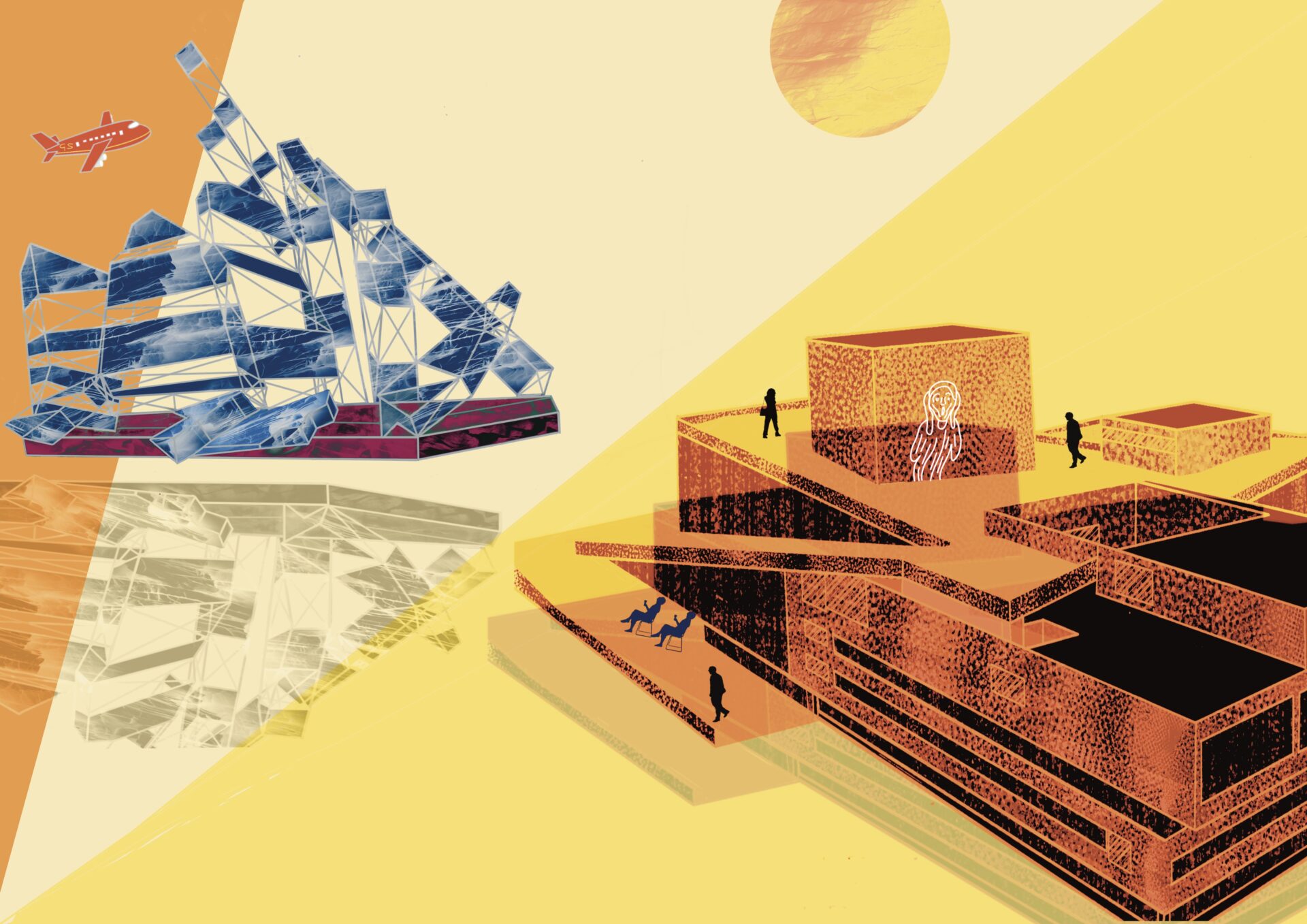 Opernhaus / Opera House & ‚She Lies’ in Oslo - Digital Painting - Gabriele Schreiber - TravelPaintings