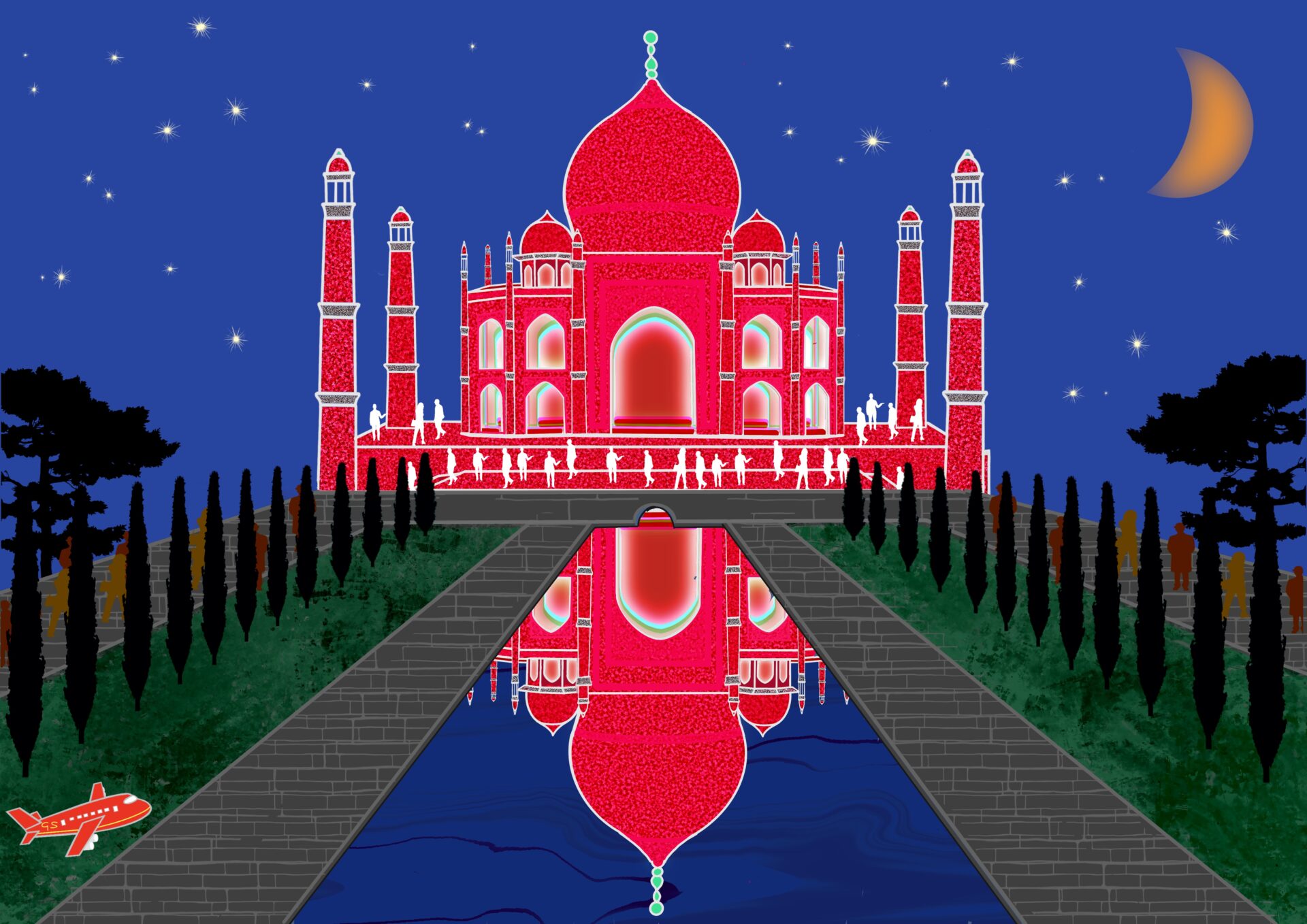 Taj Mahal in Agra (Indien /India) - digital painting -Gabriele Schreiber -travelpaintings -02
